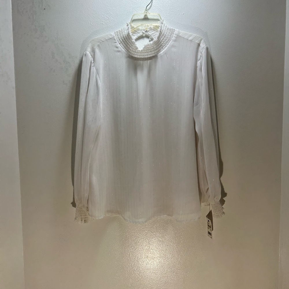 NY Collection Elegant White Blouse
